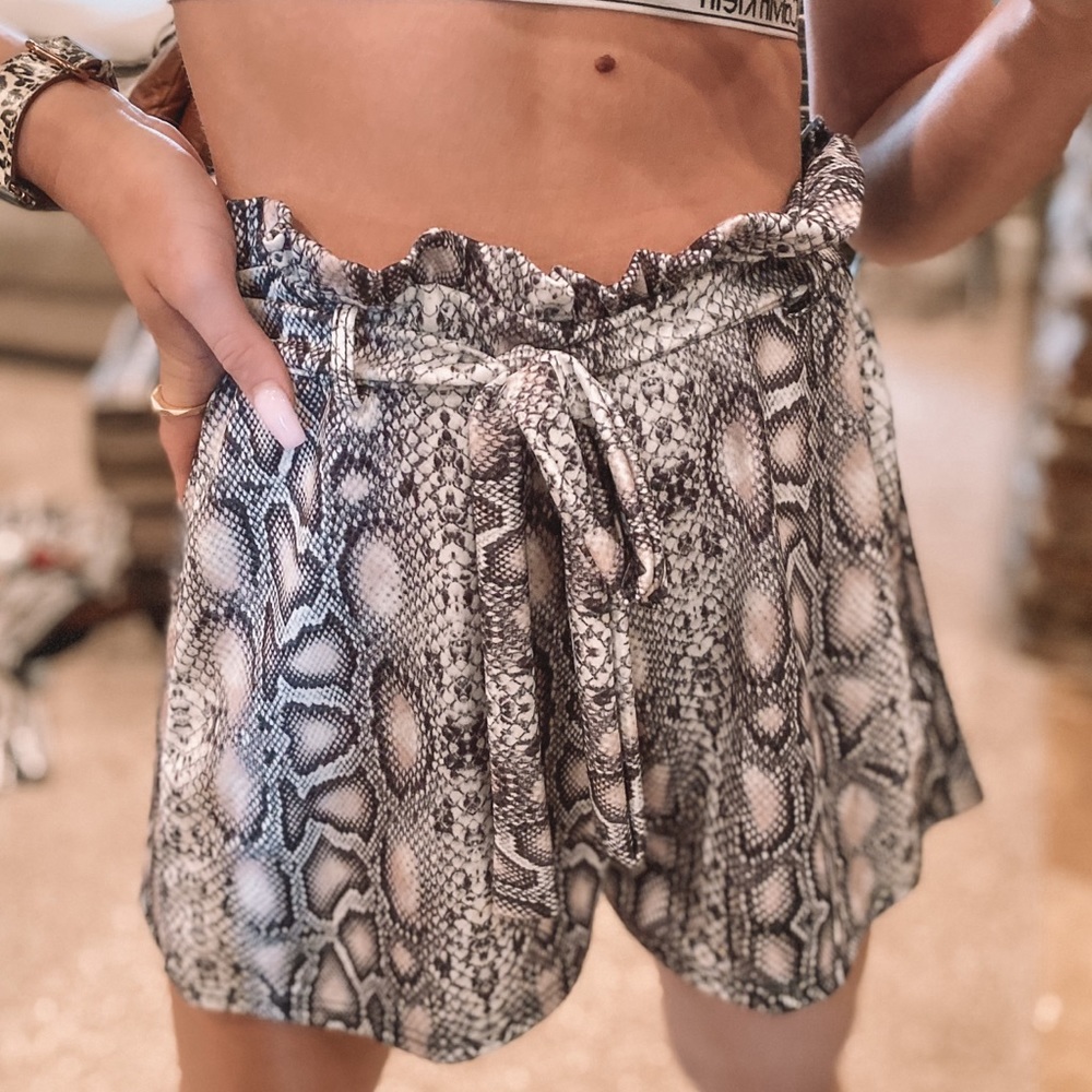 Snakeskin shorts